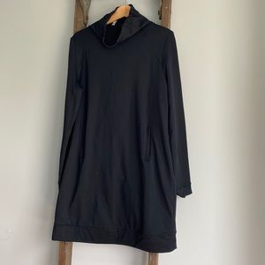 Fabletics cowl neck black athletic dress/ tunic size L